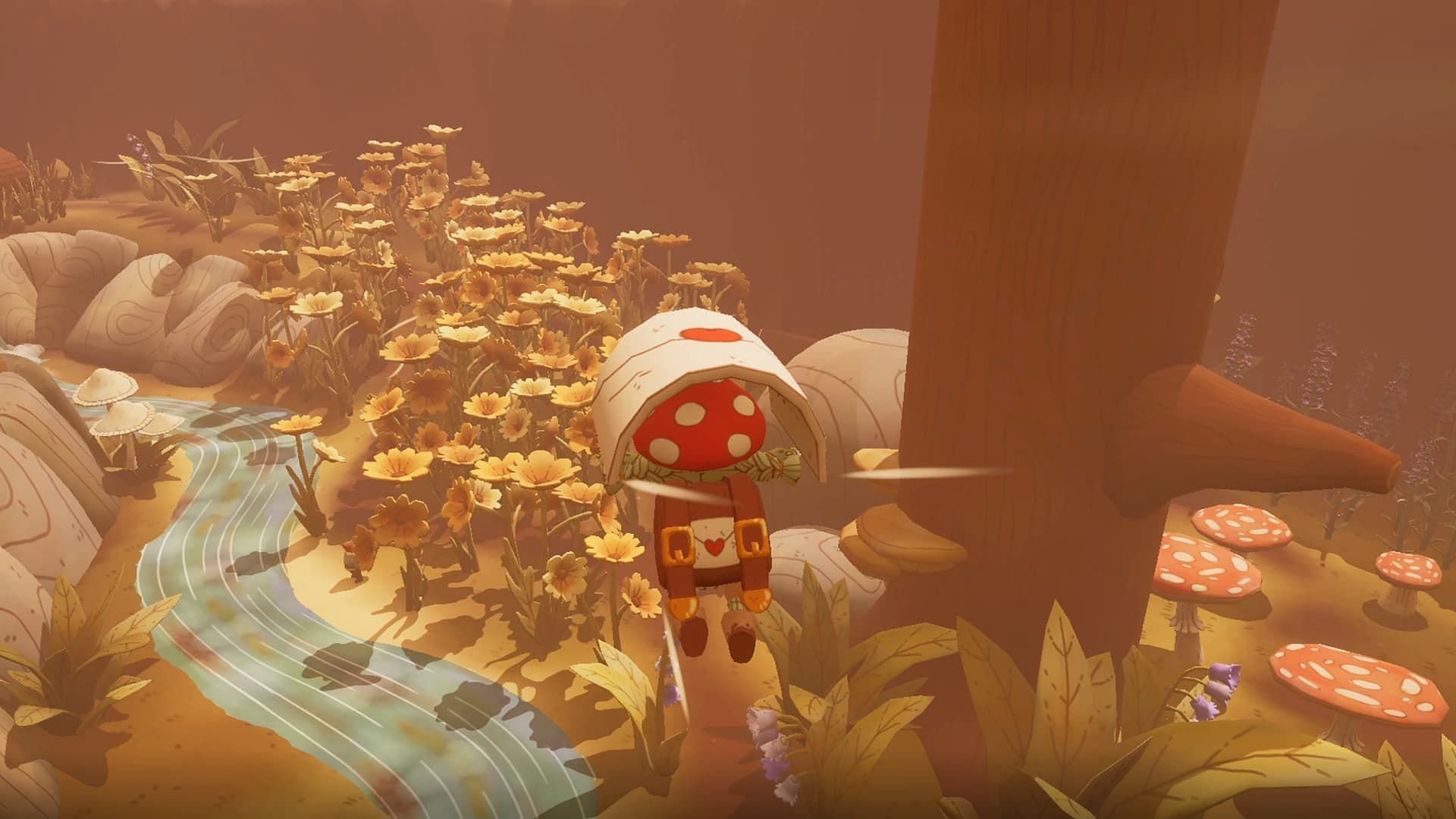Gliding is an interesting mechanic that you'll come across in Mail Time (Image via Freedom Games)